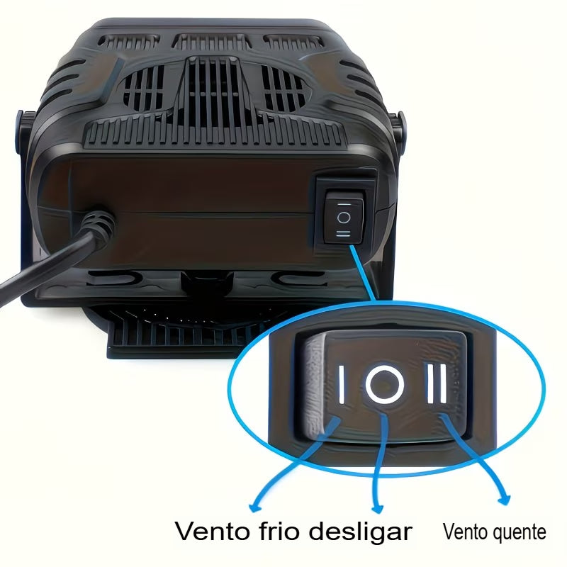 Aquecedor e Desembaçador Portátil de Carro 12V