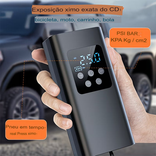 Bomba de ar portátil com luz LED