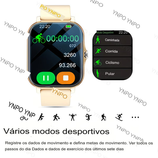 Novo Smartwatch com Chamadas/Recebimento Sem Fio