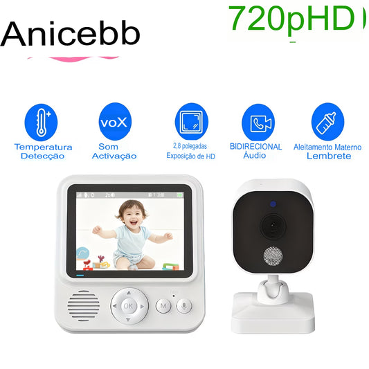 Baba Eletrônica Monitor de Vídeo IPS de 2,8 polegadas com Áudio Bidirecional